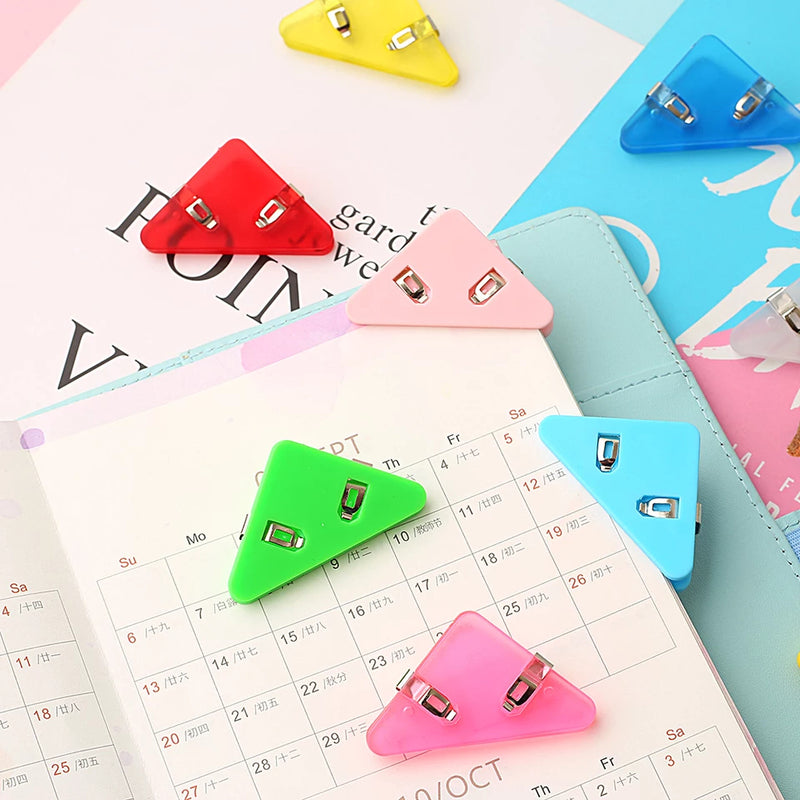 1 PC Mini Corner Clips Set Bookmark Transparent & Solid Colorful - Page Holder Paper Clip Clamp File Index Photo Office School