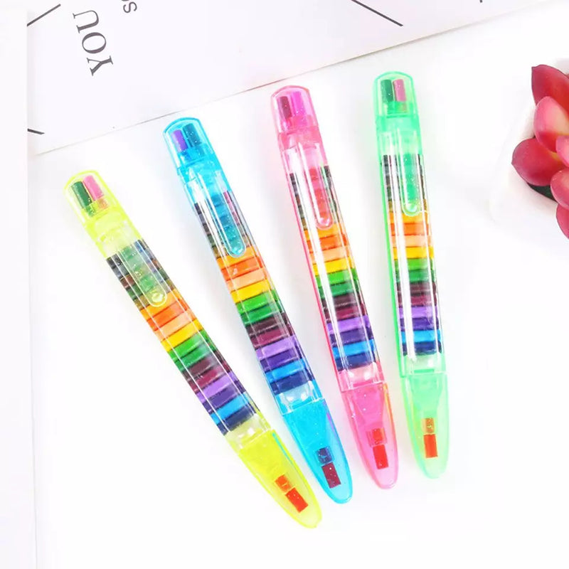 1 PC 20-Color Kawaii Crayons Oil Pastel Random Color - Creative Colored Graffiti Pen For Student School Painting Drawing Cute Stationery Supplies
