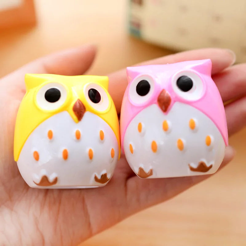 Kawaii Novelty Double Hole Owl Pencil Sharpener - Creative Children&