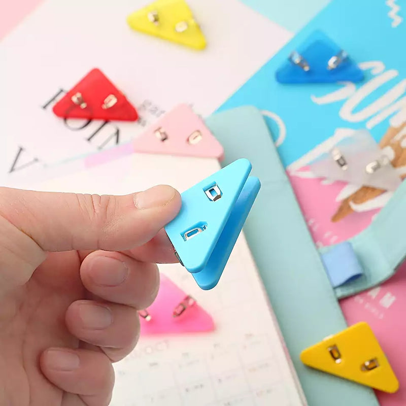 1 PC Mini Corner Clips Set Bookmark Transparent & Solid Colorful - Page Holder Paper Clip Clamp File Index Photo Office School