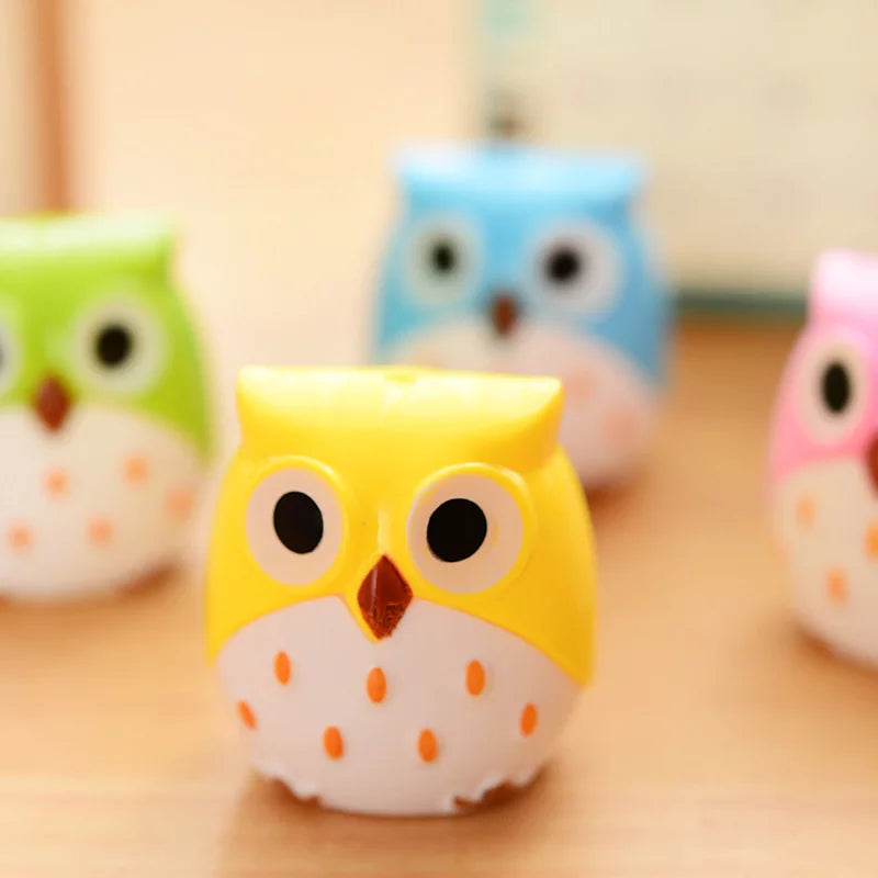 Kawaii Novelty Double Hole Owl Pencil Sharpener - Creative Children&