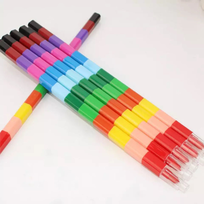1 PC Colorful 12 Colors Oil Paint Pen - Crayons Stacker Pastel Pen - Crayons Painting Kids Pencils Art Gift For Children Drawing