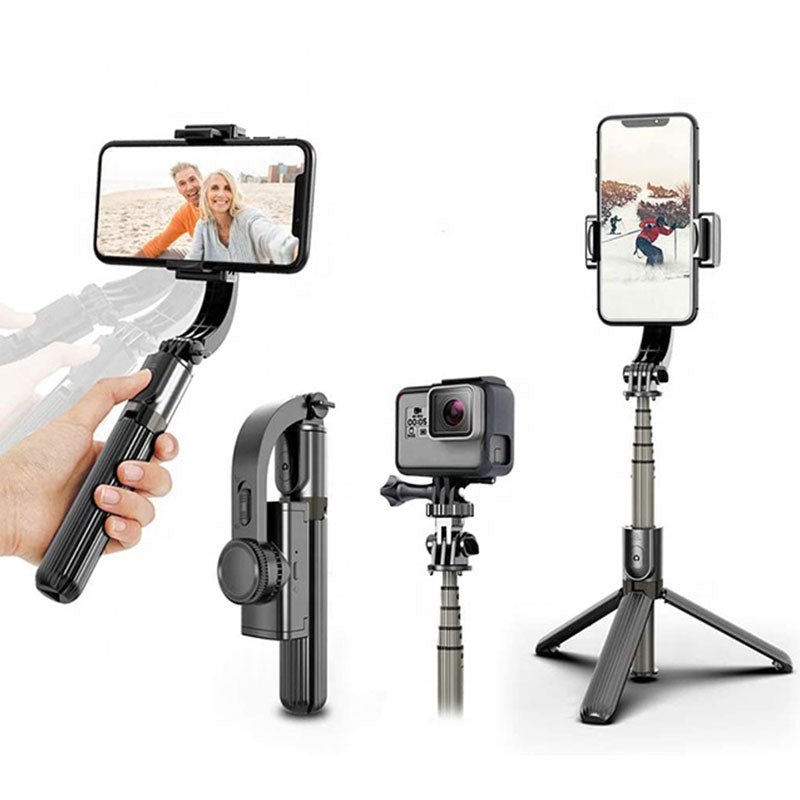 L08 Gimbal Stabilizer Tripod Selfie Stick - 360 Rotation - Handheld Anti-Shake Selfie Video Stabilizer