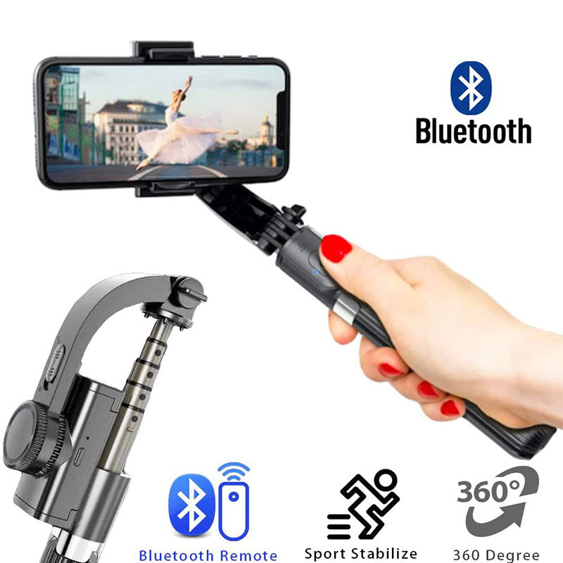 L08 Gimbal Stabilizer Tripod Selfie Stick - 360 Rotation - Handheld Anti-Shake Selfie Video Stabilizer