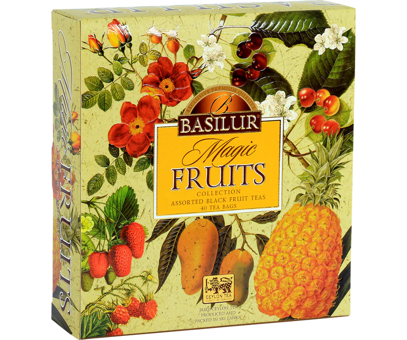 BASILUR TEA - Tea Bag - Fantastic Fruits Assorted - Foil Enveloped Tea Bags 40 Bags