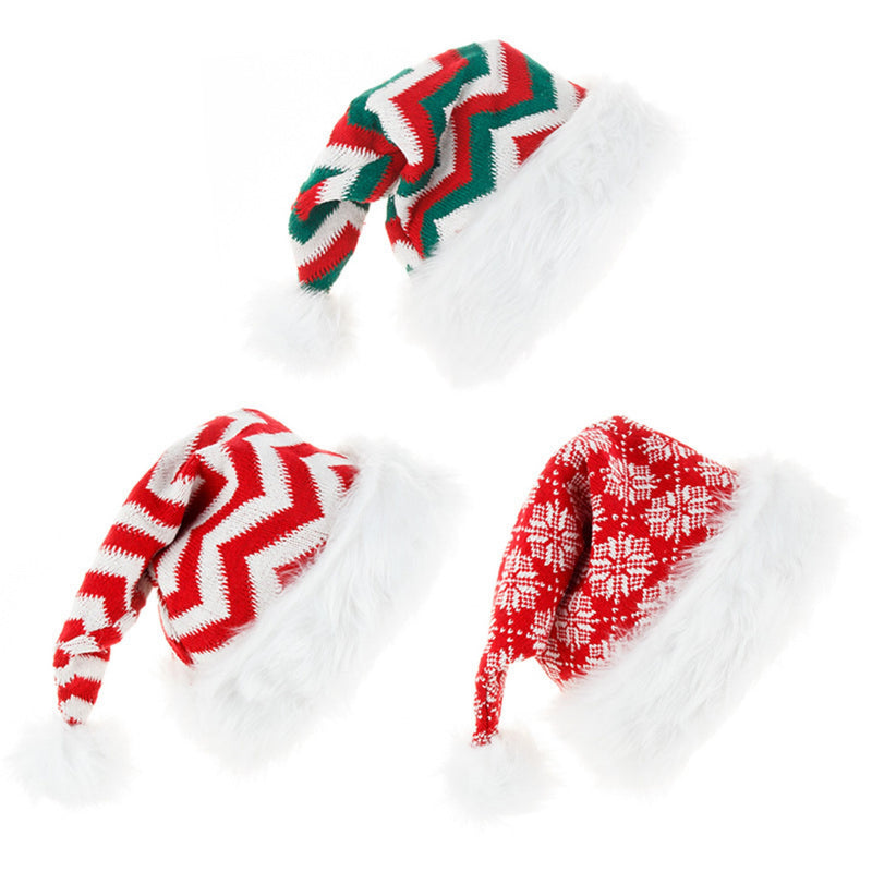 Christmas Hat - Knitted Fabric with Long Raw Edges