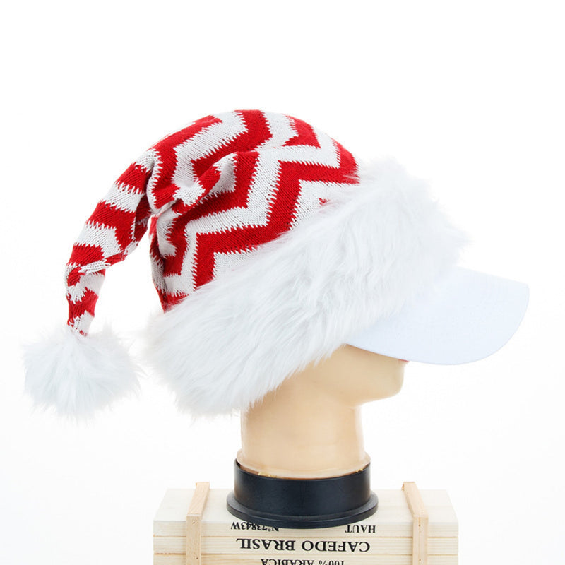 Christmas Hat - Knitted Fabric with Long Raw Edges