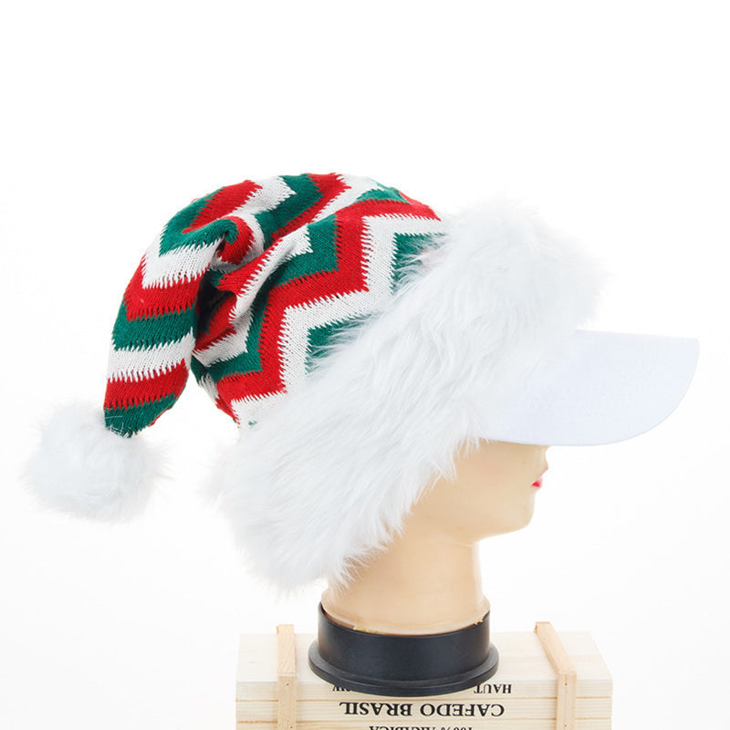 Christmas Hat - Knitted Fabric with Long Raw Edges