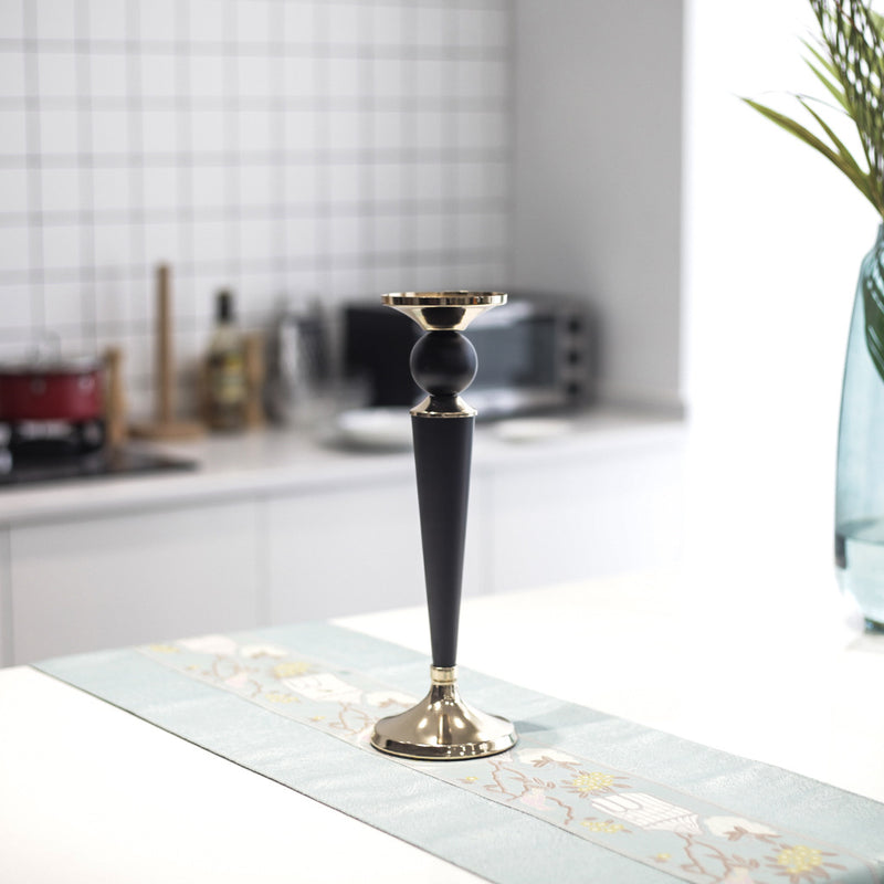 Cone Candle Holder - Black And Gold - Decoration for Wedding Dining Table and Festival ( One Piece )