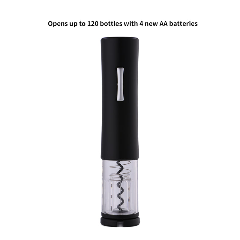 Electric Wine Bottle Opener with Foil Cutter - Automatic Single Button Action - Battery Operated - Fast Corkscrew Remover - Perfect for Restaurant - Hotel Party and Home Use