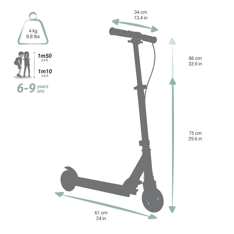 Scooter - 6-9 Years Old Suspension Brake - Lightweight and Sturdy Seat Belt Handbrake - Children&