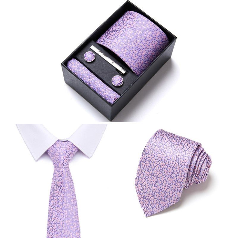 Four-piece Tie Set - Summer New Style - Business Suit Tie for Men - Wedding - Rayon - Includes Tie , Scarf , Cufflinks , Tie Clip