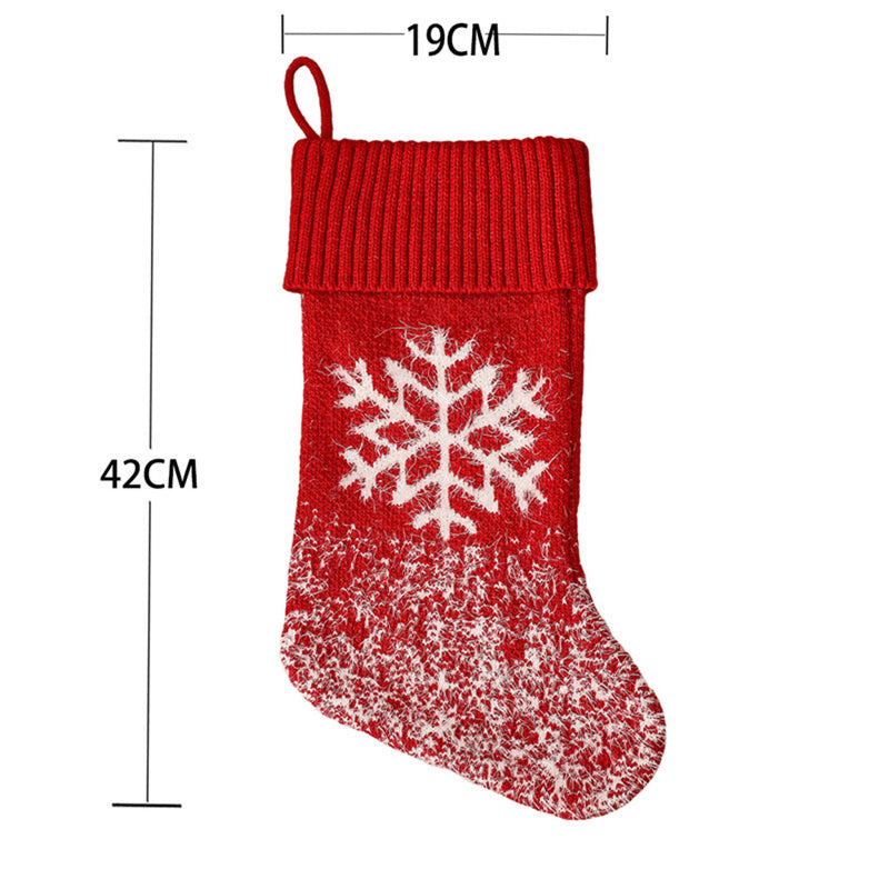 Christmas Socks - Fleece Knitted Socks - 19 * 42 cm - Stocking Christmas Tree Ornaments Decoration - Gift Card Bags Holders - Holiday Party Decoration