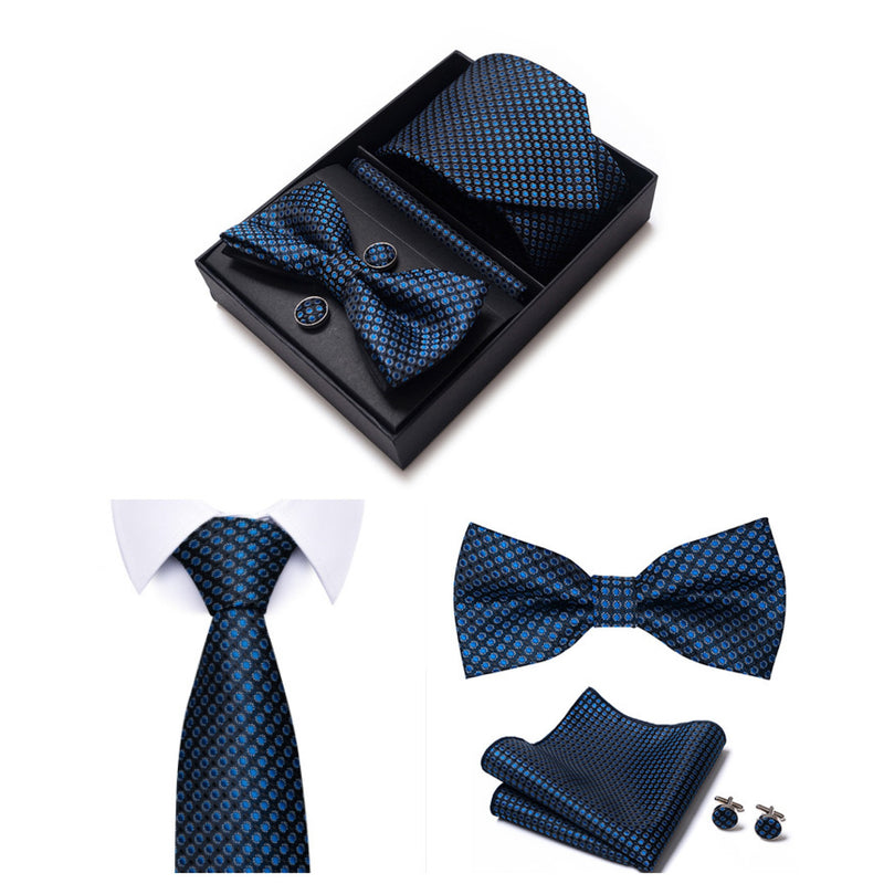 Four-piece Tie Set - New Style - Business Suit Tie for Men - Rayon - Includes Casual Tie , Bow Tie , Scarf , Cufflinks