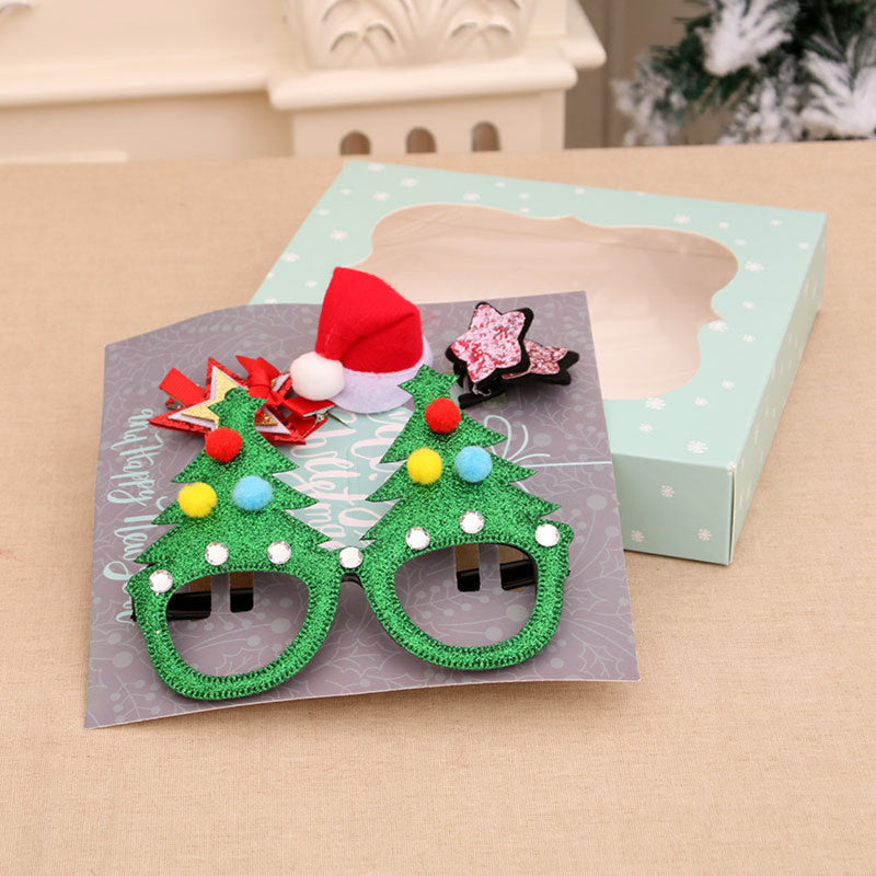 Christmas Hair Accessories - Hairpin, Headband and Glasses Set