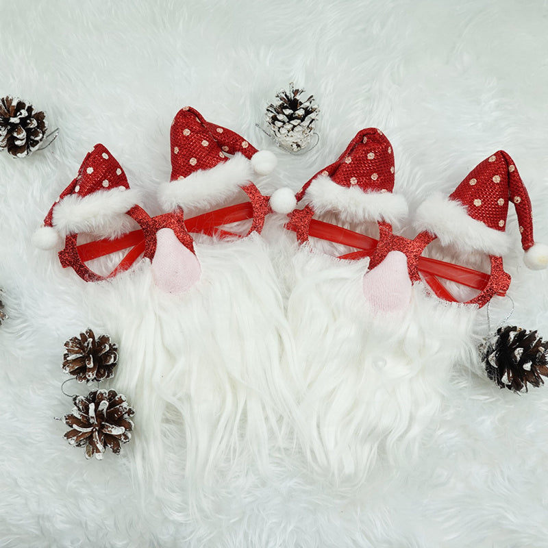 Christmas Glasses - Santa Glasses - Snowflake Beard - Christmas Hat - Red Nose