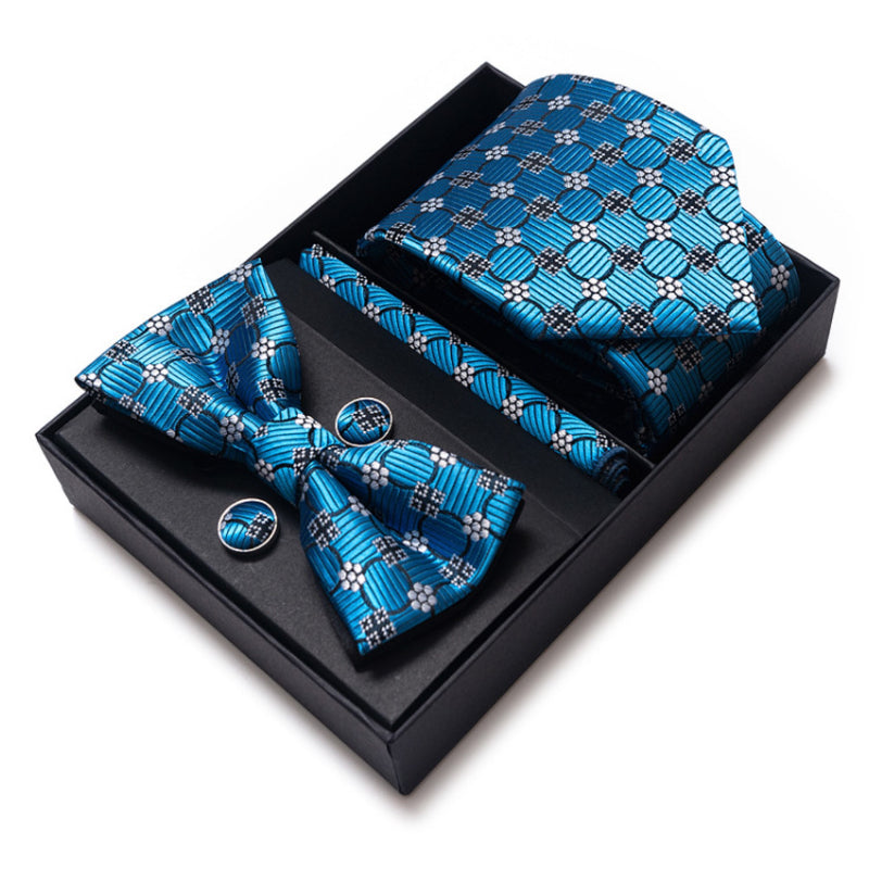 Four-piece Tie Set - New Style - Business Suit Tie for Men - Rayon - Includes Casual Tie , Bow Tie , Scarf , Cufflinks