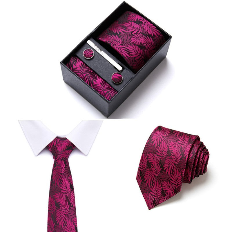 Four-piece Tie Set - Summer New Style - Business Suit Tie for Men - Wedding - Rayon - Includes Tie , Scarf , Cufflinks , Tie Clip