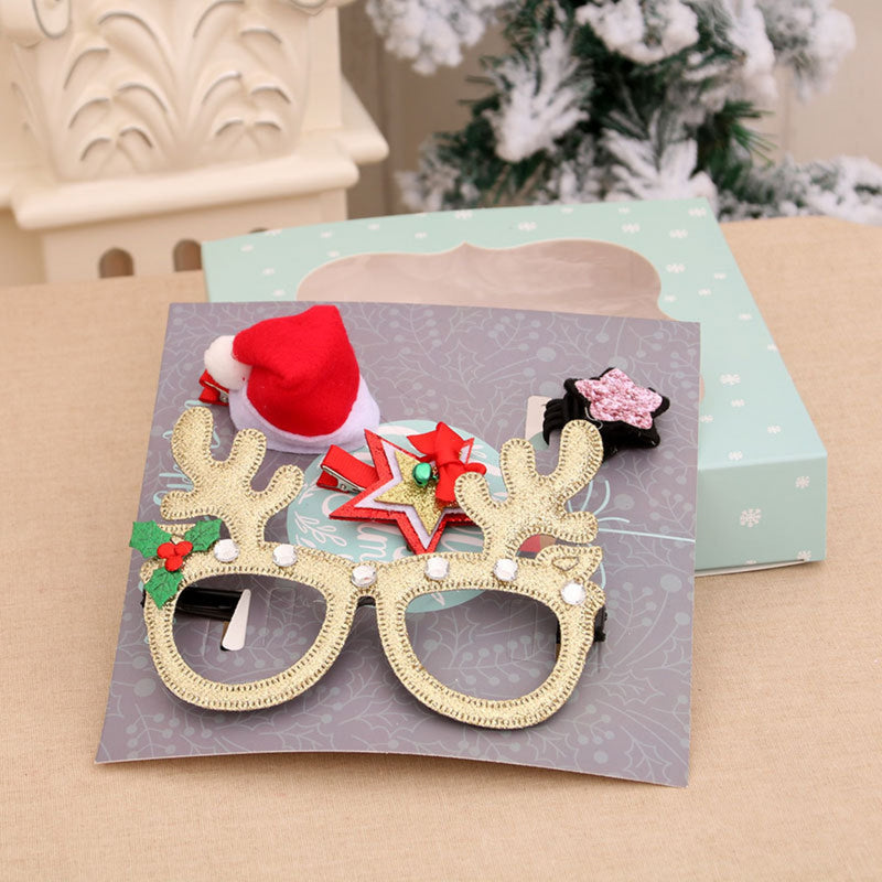 Christmas Hair Accessories - Hairpin, Headband and Glasses Set