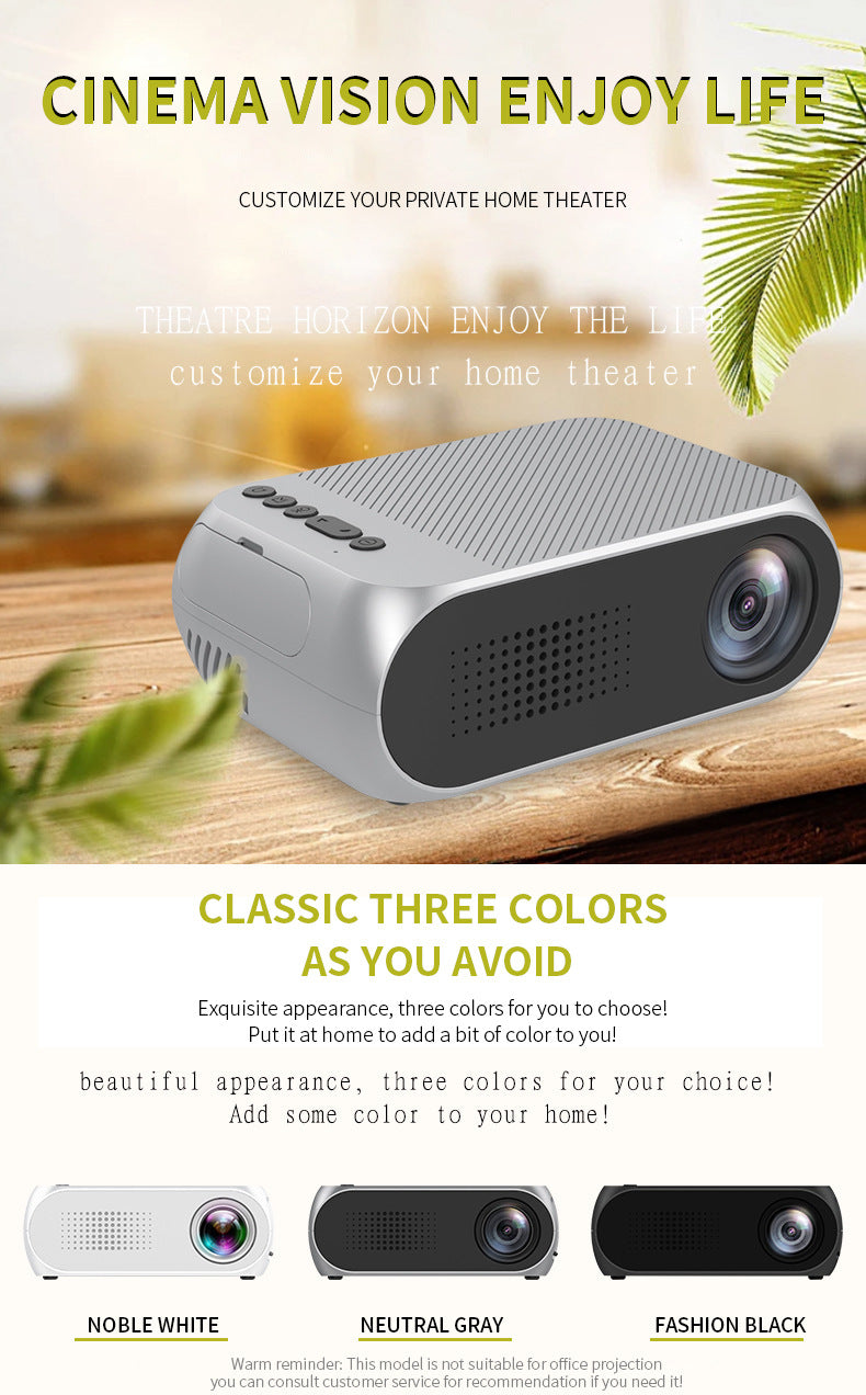 Mini Projector Home HD 1080P - Portable Home Projector - LED Projector