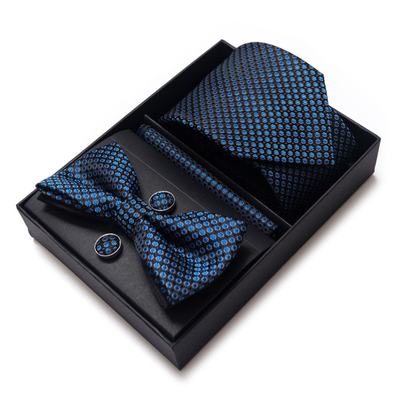 Four-piece Tie Set - New Style - Business Suit Tie for Men - Rayon - Includes Casual Tie , Bow Tie , Scarf , Cufflinks