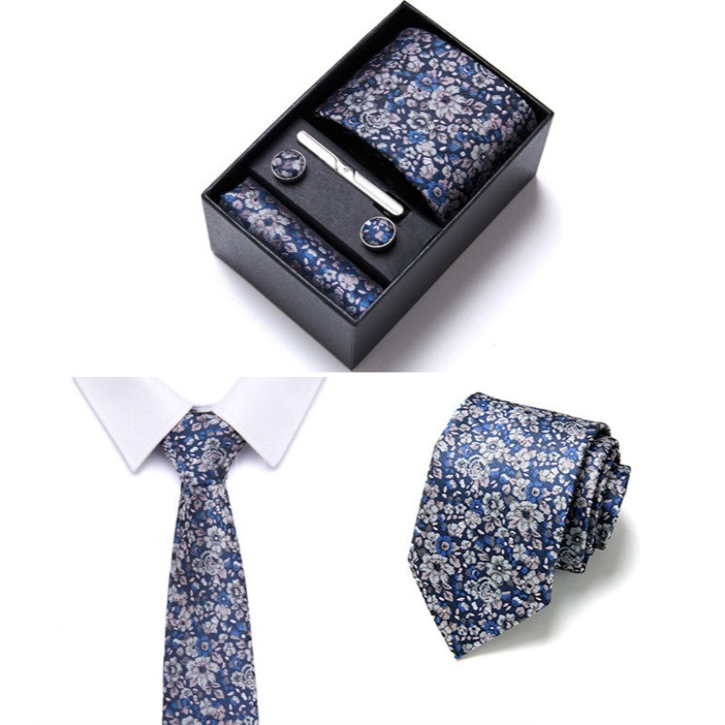 Four-piece Tie Set - Summer New Style - Business Suit Tie for Men - Wedding - Rayon - Includes Tie , Scarf , Cufflinks , Tie Clip