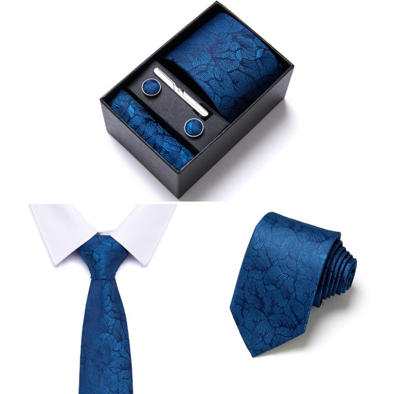 Four-piece Tie Set - Summer New Style - Business Suit Tie for Men - Wedding - Rayon - Includes Tie , Scarf , Cufflinks , Tie Clip