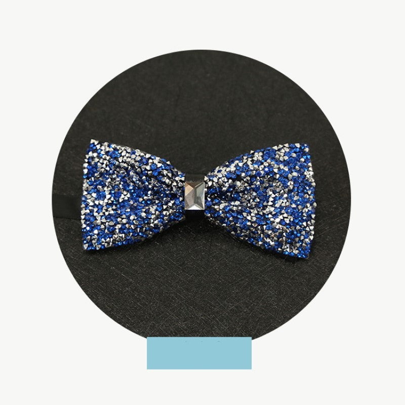 Bow Tie with Gift Box - Gypsophila Rhinestone - Wedding - Diamond-encrusted - Fashion Exquisite - Blue