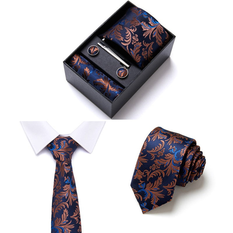 Four-piece Tie Set - Summer New Style - Business Suit Tie for Men - Wedding - Rayon - Includes Tie , Scarf , Cufflinks , Tie Clip