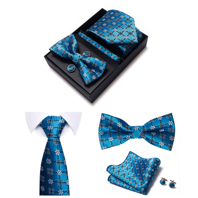 Four-piece Tie Set - New Style - Business Suit Tie for Men - Rayon - Includes Casual Tie , Bow Tie , Scarf , Cufflinks