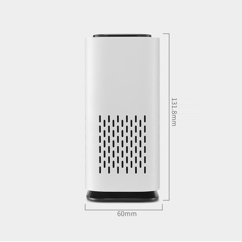 Air Purifier - Negative Lon Odor Removal - Mini Home and Car - USB Portable Desktop Air Purifier - Black