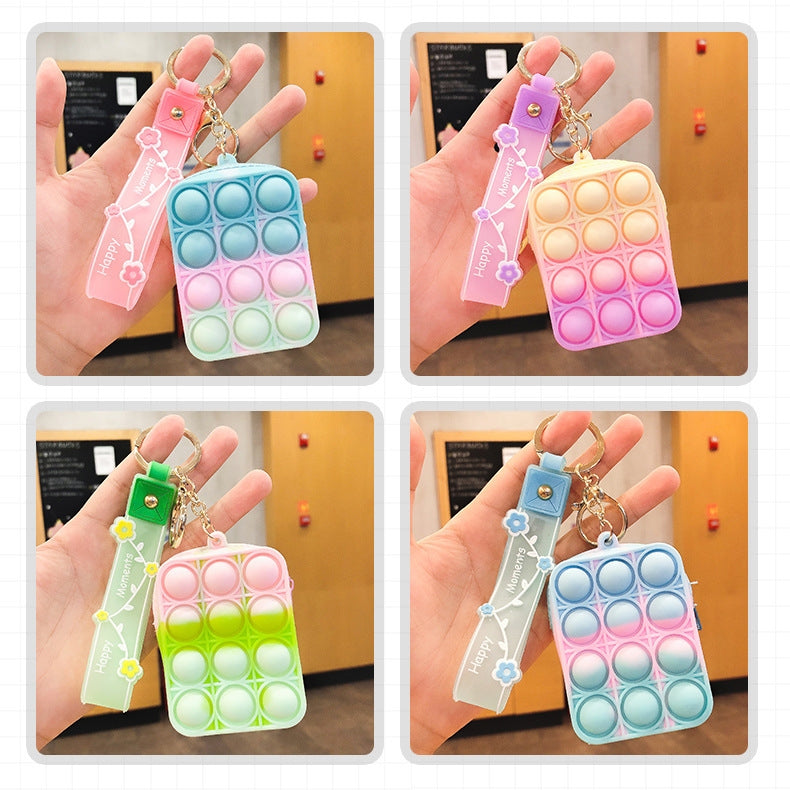 Creative Gradient Colorful Decompression Coin Purse - Key Chain - Pop It Toy