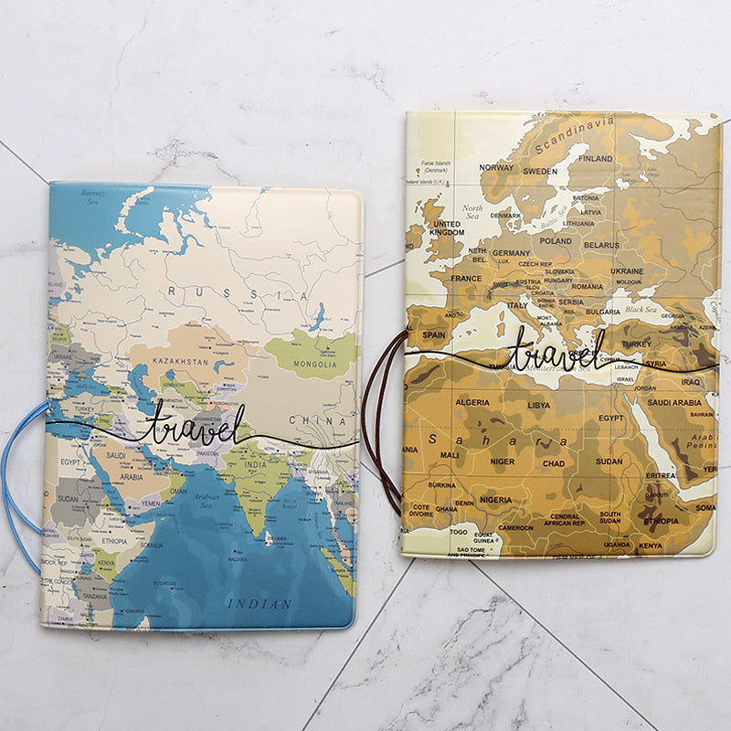 Travel Document Cover - Map 3D Passport Cover