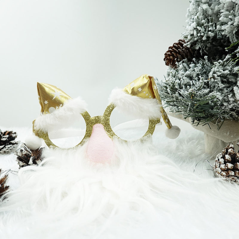 Christmas Glasses - Santa Glasses - Snowflake Beard - Christmas Hat - Red Nose