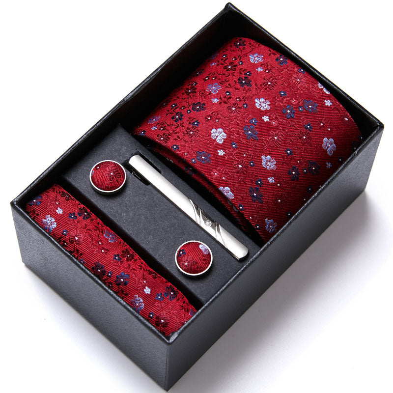 Four-piece Tie Set - Summer New Style - Business Suit Tie for Men - Wedding - Rayon - Includes Tie , Scarf , Cufflinks , Tie Clip