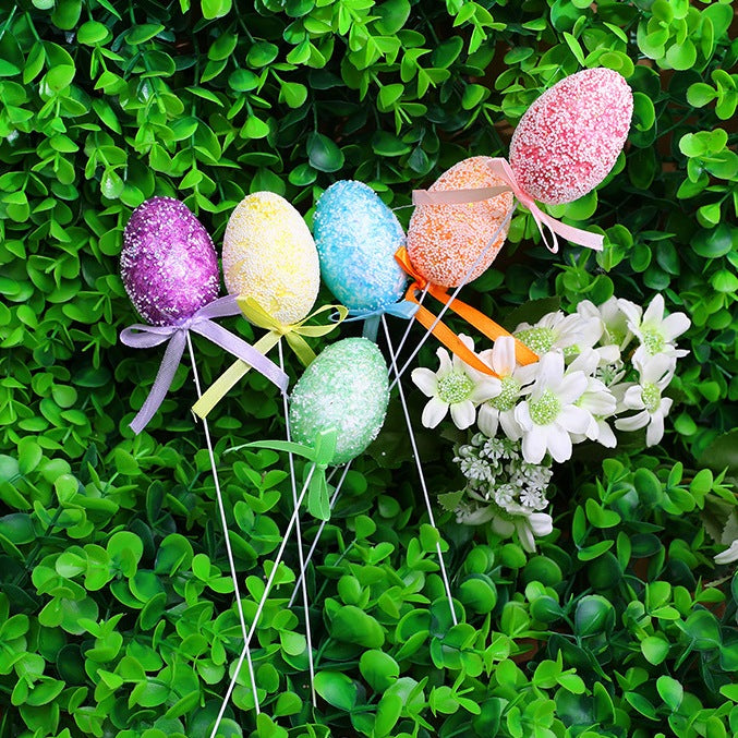 Easter Products - Easter Decorations - Easter Eggs 6 Pcs with Stick G