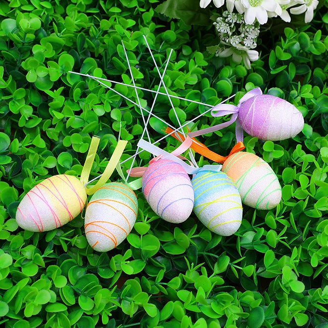 Easter Products - Easter Decorations - Easter Eggs 6 Pcs with Stick F