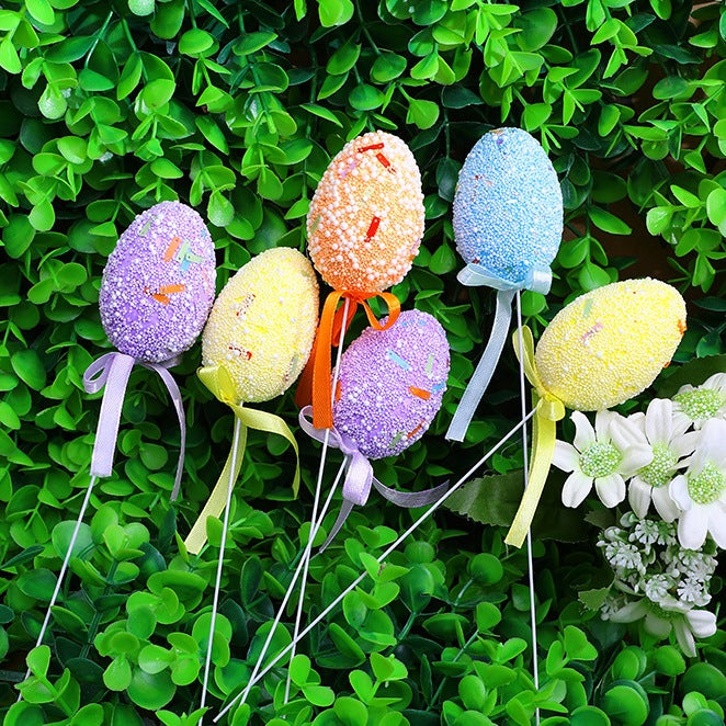 Easter Products - Easter Decorations - Easter Eggs 6 Pcs with Stick E