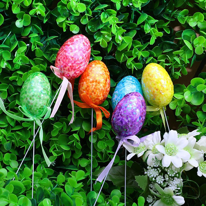 Easter Products - Easter Decorations - Easter Eggs 6 Pcs with Stick A