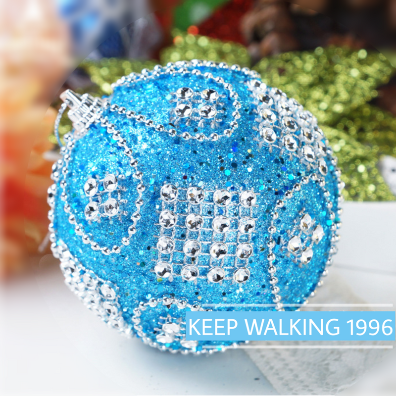 Christmas Balls Ornaments - 1 Pc Beautiful Ball Flower & Lozenge Style for Xmas Tree Decorations - 80 mm