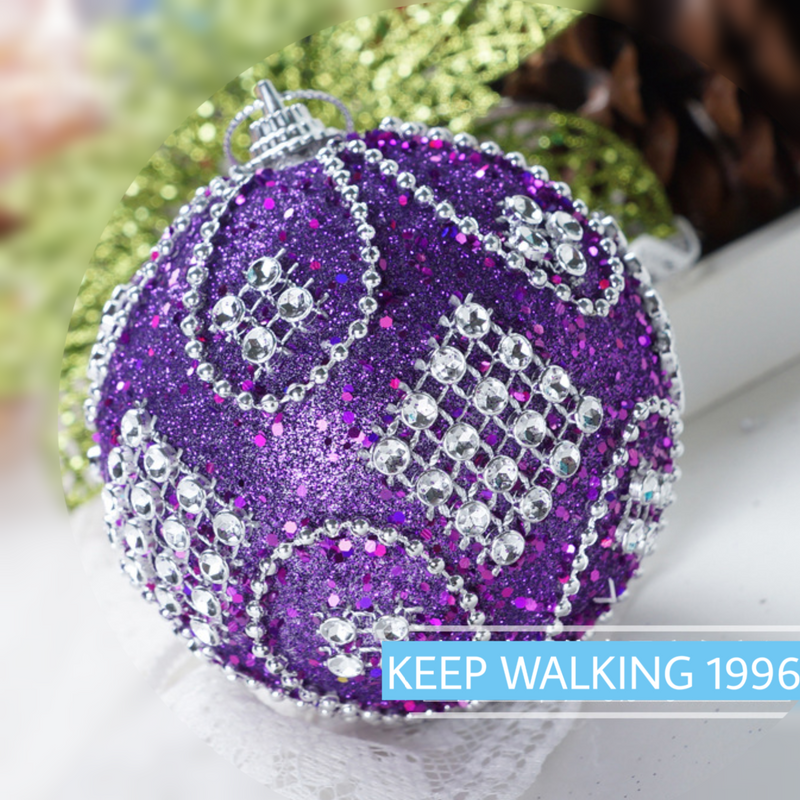 Christmas Balls Ornaments - 1 Pc Beautiful Ball Flower & Lozenge Style for Xmas Tree Decorations - 80 mm