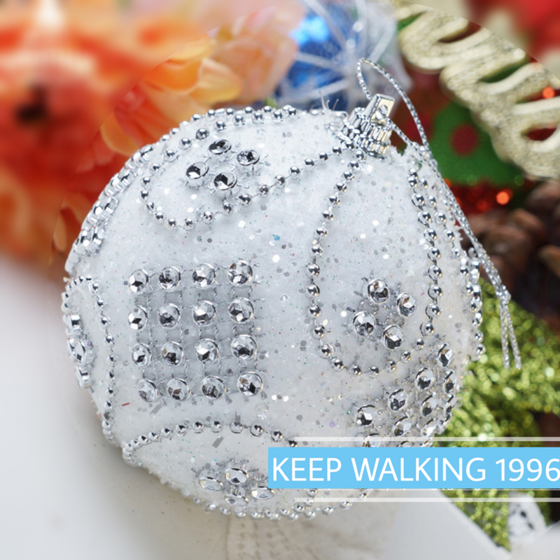 Christmas Balls Ornaments - 1 Pc Beautiful Ball Flower & Lozenge Style for Xmas Tree Decorations - 80 mm