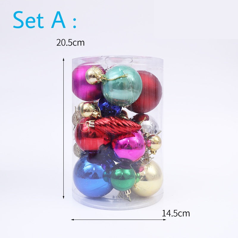 Christmas Balls Ornaments - Electroplating Bright Light Balls in PVC Bucket Wrapping for Xmas Tree Decorations - Different Shape