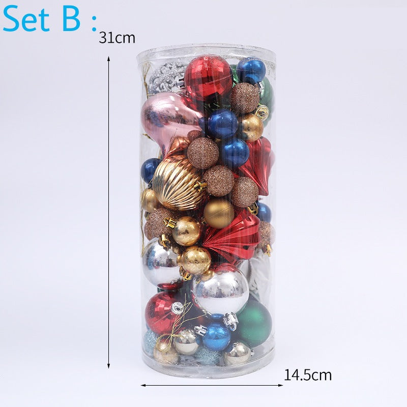 Christmas Balls Ornaments - Electroplating Bright Light Balls in PVC Bucket Wrapping for Xmas Tree Decorations - Different Shape