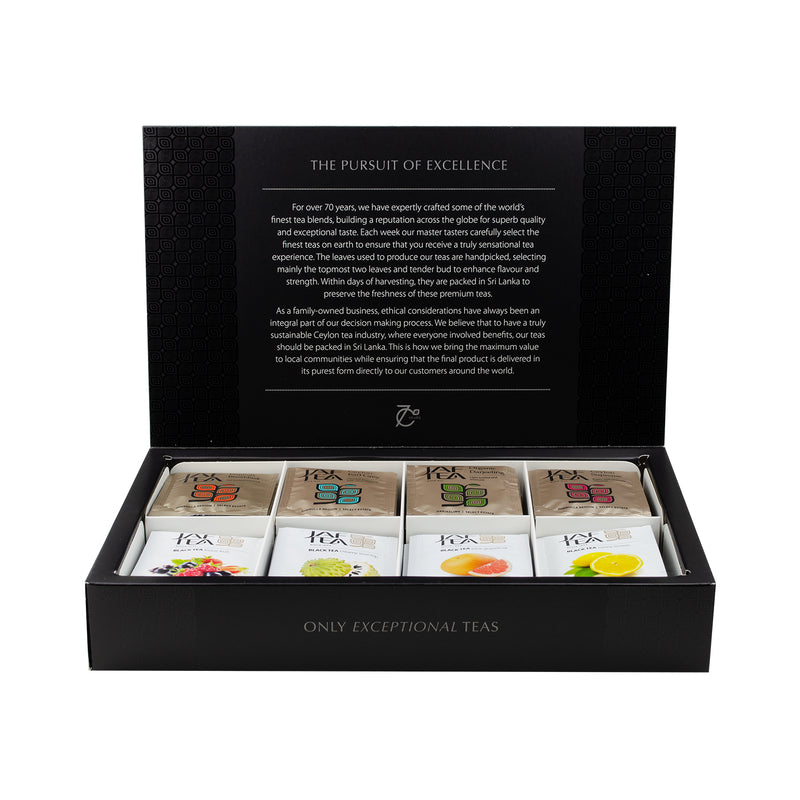 JAF TEA - Gifts - Pure Black & Flavoured Tea Collection - Tea Assortment Box - Individually Wrapped Foil Envelope Tea Bags (1.5 g×40 Pcs+2 g×40 Pcs)