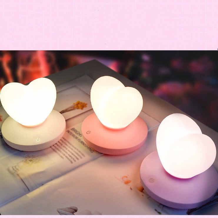 Heart Shaped Night Lights - Touch Control Love Heart Lamp Led Night Light - Bedroom Lights Table Lamp Bedside Heart-Shaped Night Light Gift - for Valentine&