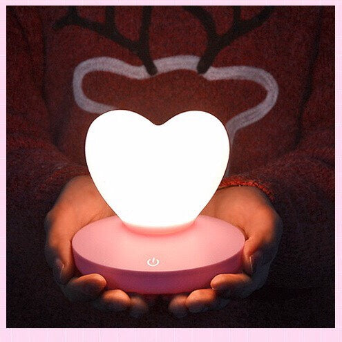 Heart Shaped Night Lights - Touch Control Love Heart Lamp Led Night Light - Bedroom Lights Table Lamp Bedside Heart-Shaped Night Light Gift - for Valentine&