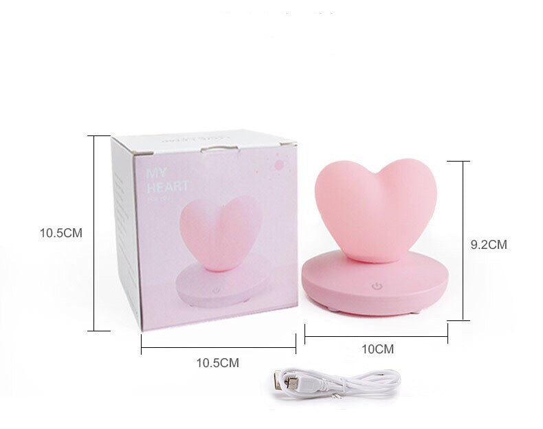 Heart Shaped Night Lights - Touch Control Love Heart Lamp Led Night Light - Bedroom Lights Table Lamp Bedside Heart-Shaped Night Light Gift - for Valentine&