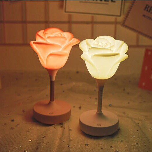 Rose Night Lights - Touch Control Lamp Led Night Light - Bedroom Lights Table Lamp Bedside Heart-Shaped Night Light Gift - for Valentine&