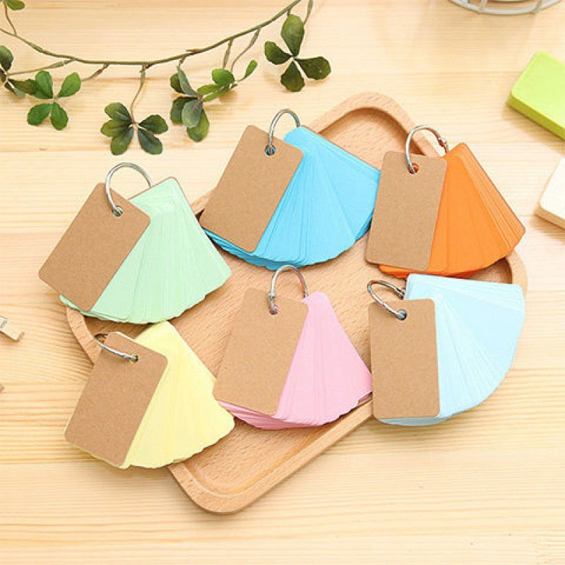 Colorful Portable Iron Ring Loop Book - Vocabulary Book - Memory Card Notebook